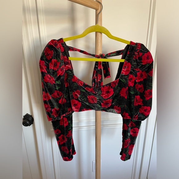 Lovers and Friends Jackie Cropped Top in French Rose Floral - Picture 7 of 8